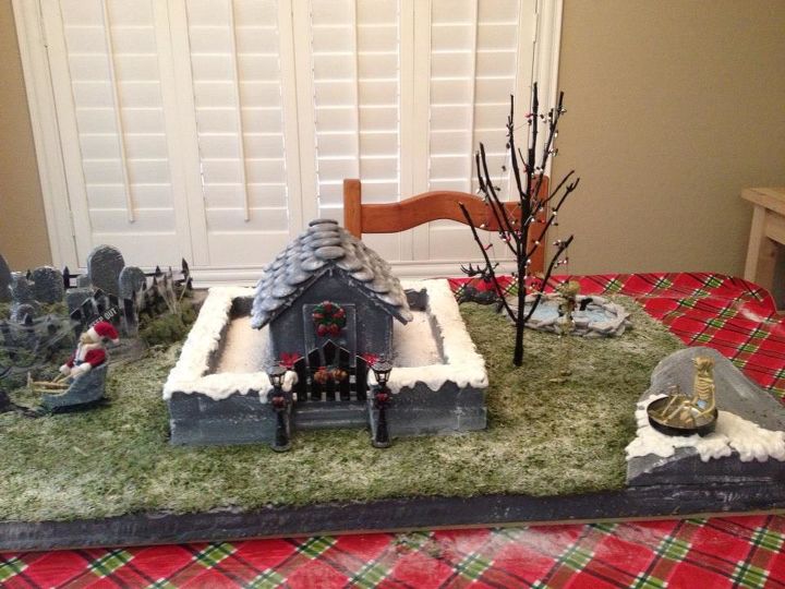 haunted christmas village, crafts, seasonal holiday decor, Completed Project