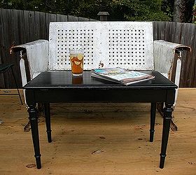 piano bench makes the perfect porch coffee table, outdoor furniture, painted furniture, repurposing upcycling, Old piano bench new outdoor paint perfect coffee table for covered porch