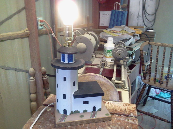 lighthouse anyone just needs a lamp shade, crafts