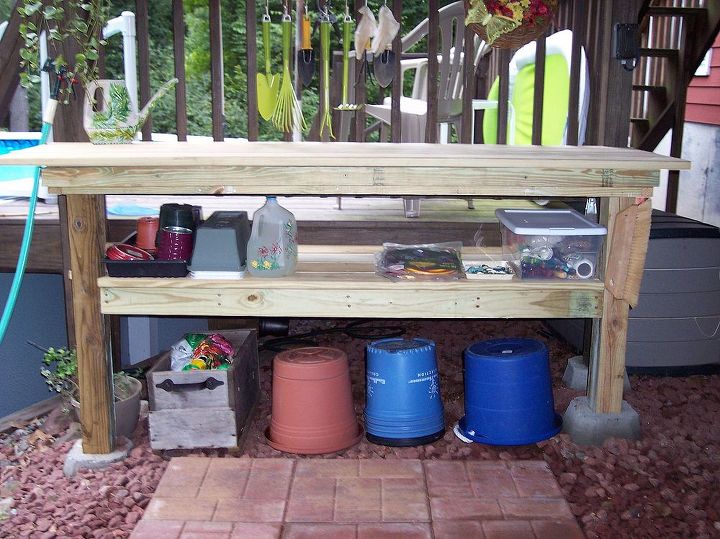 potting work bench, diy, gardening, woodworking projects