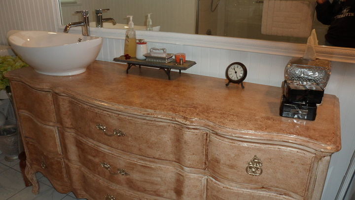 50 00 dollar dresser to bathroom vanity, painted furniture, repurposing upcycling