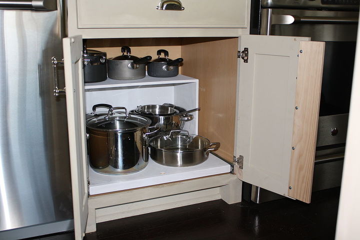 making a kitchen cabinet more functional, kitchen cabinets, shelving ideas, and back in