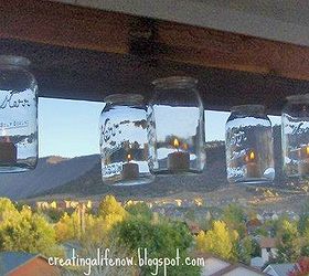 diy mason jar chandelier, diy, mason jars, outdoor living