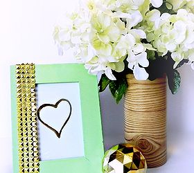 studded mint green and gold art, crafts, This trendy artwork cost 2 and was done in under 30 minutes