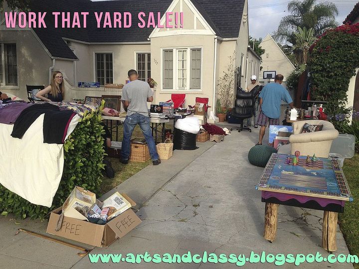 my garage yard moving sale tips, cleaning tips, outdoor living, Have a Free Pile Box This helps draw customers in along with signs and social media postings It can also entertain kids while their parents are shopping