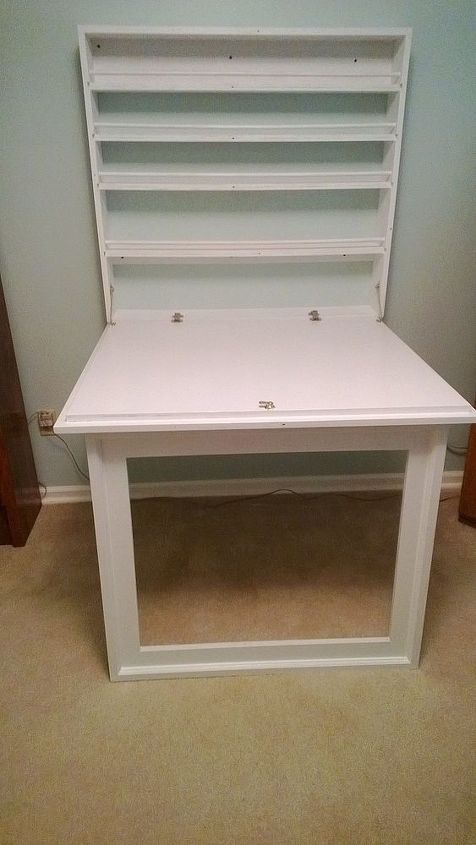 Fold up Craft Table and Storage Shelves.