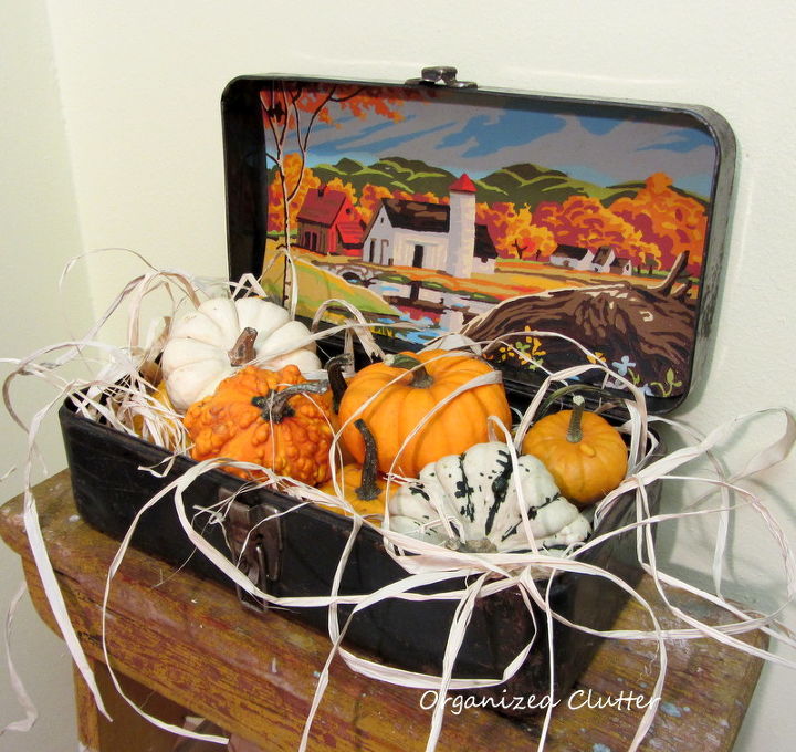 an easy rustic vintage fall vignette, repurposing upcycling, seasonal holiday d cor, The easy vintage fall display