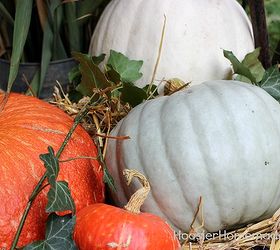 outdoor decorating for fall, porches, seasonal holiday decor, Heirloom pumpkins
