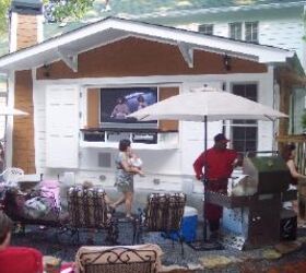 indoor outdoor tv, Outdoor view during an annual Mr Spinwall party