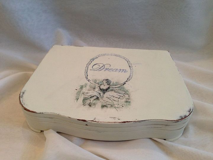 silverware box to keepsake box, crafts, repurposing upcycling, I added a gorgeous graphic of a vintage ballerina