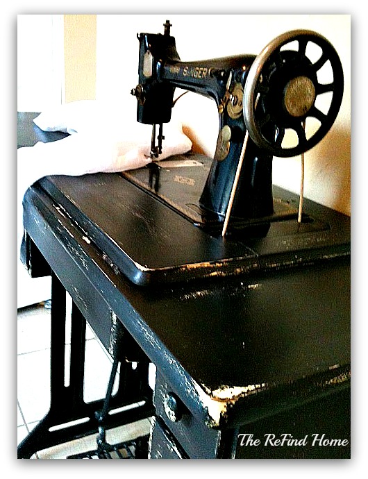 vintage singer sewing machine redo, painted furniture, repurposing upcycling