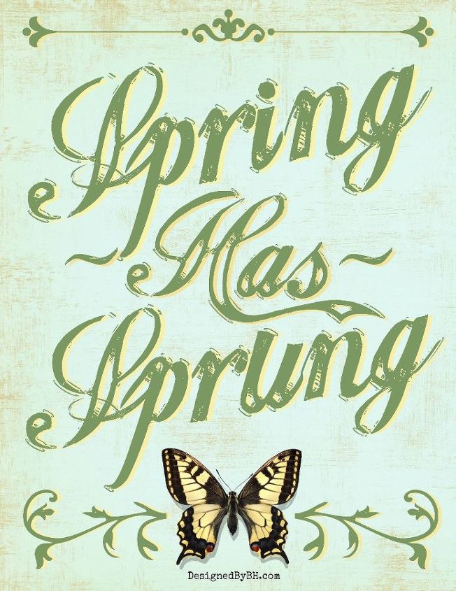 free spring has sprung butterfly printables, seasonal holiday decor, Spring Has Sprung Printable 2 Yellow Shadows