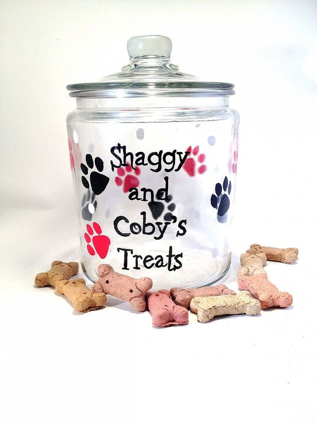 adorable pet treat jar, crafts, Hand painted Pet Treat jars