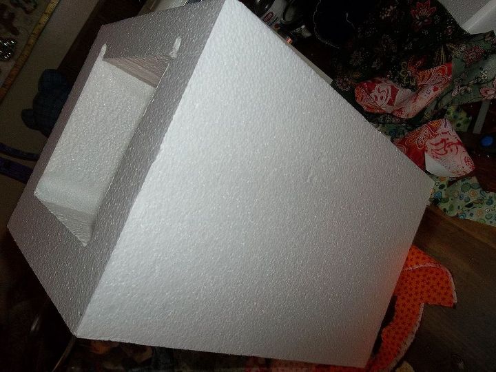 quilted styrofoam box fall centerpiece or a storage box tutorial, crafts, the box