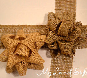 diy homemade burlap gift bow, crafts, home decor, DIY Burlap Gift Bow