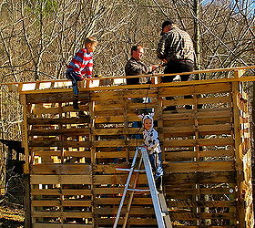 making a pallet barn, diy, pallet, repurposing upcycling, woodworking projects, The roof and siding wood is from a local saw mill