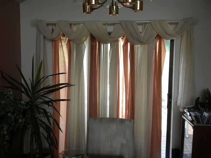a few more window treatments, home decor, Scarf drape