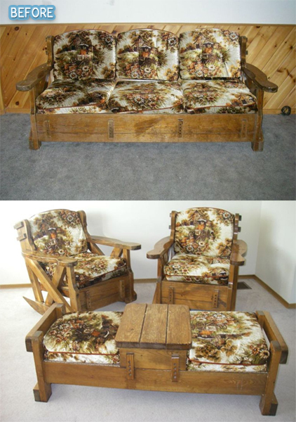 70 s set to outdoor beauty, Furniture as purchased