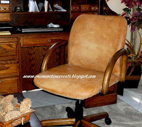 faux leather desk chair makeover, painted furniture, reupholster, Faux Leather Chair After