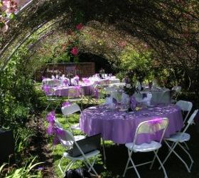 just remembering a wonderful wedding in our garden, outdoor living, Under the rose arbor lunch was served