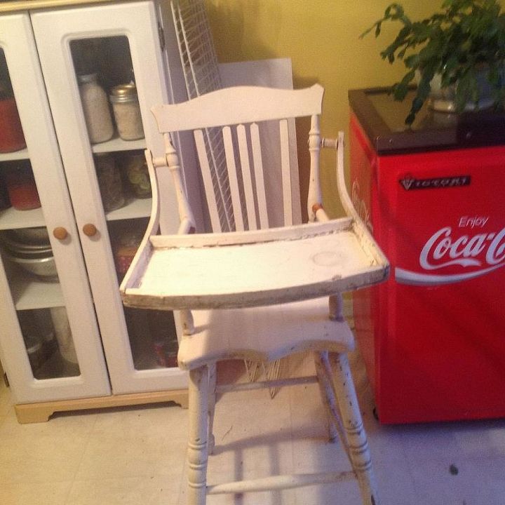 i have my mothers old high chair it was used around 1938 please help, painted furniture, repurposing upcycling