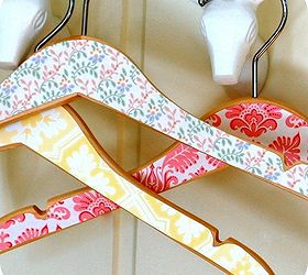diy project of the week wallpaper your furniture, home decor, painted furniture, Thought you couldn t get enough of wallpaper cut out pieces and apply to shirt hangers so cute for a kids closet