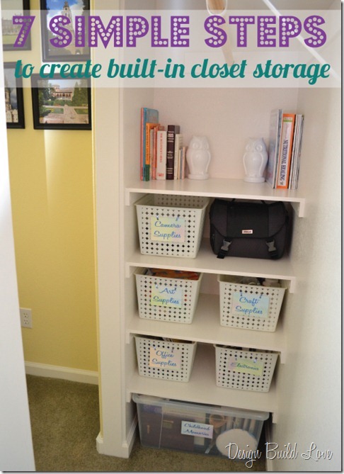 7 simple steps to create cheap easy built in closet storage, cleaning tips, closet, diy, shelving ideas, storage ideas, Next up I grouped the items that I needed to store snagged some on hand baskets created labels and put everything away Worked like a charm