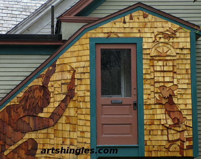 cedar mural for 2013, curb appeal, diy, woodworking projects, Bunny at the Window copyright 2013