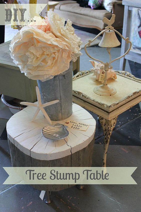 diy tree stump table, diy, painted furniture, DIY Tree Stump Table