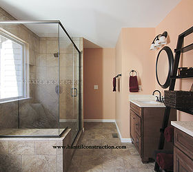 builder s grade bathroom turned to showcase space, bathroom ideas, home decor, home improvement, New redesigned space with a custom tile shower