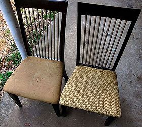 repurpose old kitchen chairs, painted furniture, Our old kitchen chairs that I wanted to get rid of So gross