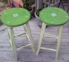 stenciled stools, painted furniture, After about 2 hours of sanding and painting fun