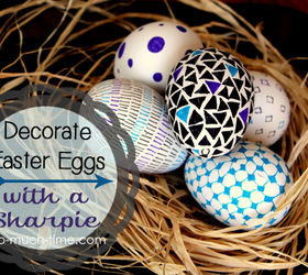 sharpie easter eggs, crafts, easter decorations, seasonal holiday decor