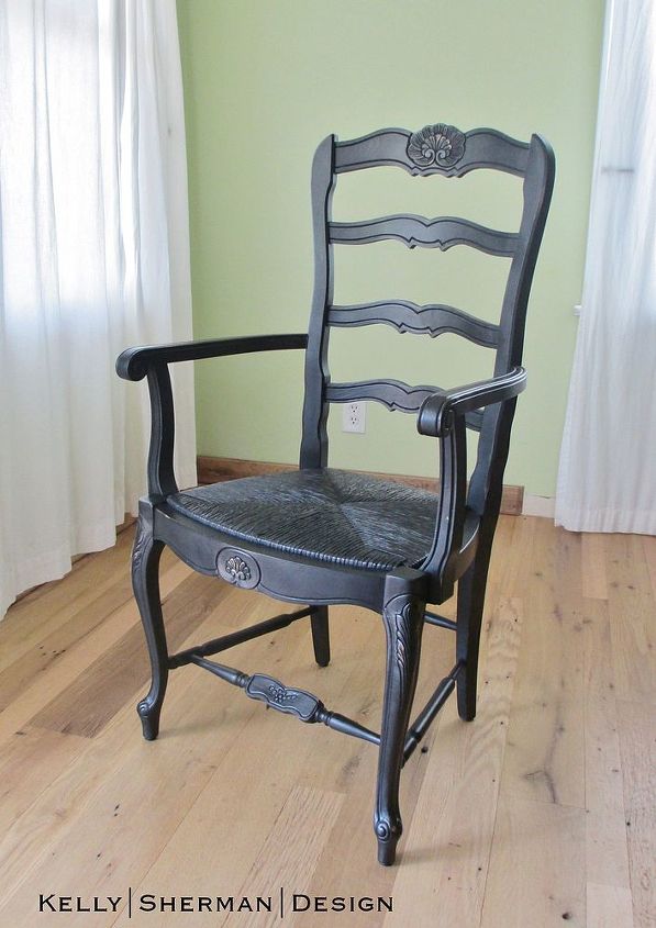 dining chair makeover with cece caldwell s beckley coal and wax, painted furniture