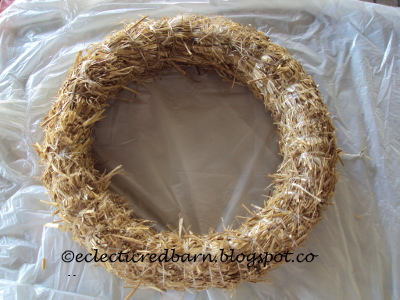 knotted burlap christmas wreath, christmas decorations, crafts, seasonal holiday decor, wreaths, Start with a straw wreath