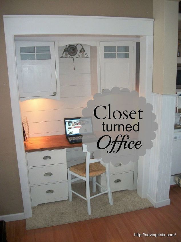 closet turned office reveal, closet, craft rooms, diy, home office, painted furniture, woodworking projects, The reveal of the closet office