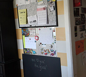 diy kitchen message center, chalkboard paint, crafts, Kitchen message center complete with cork metal and chalkboard