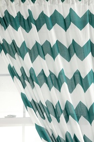 9 practical ways to add a trendy color to your kitchen, home decor, kitchen backsplash, kitchen design, Curtains Are A Quick Change Emerald Chevrons Combine Two Trends In One