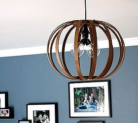 west elm bentwood pendant light knock off made from quilting hoops, crafts, home decor, lighting, repurposing upcycling
