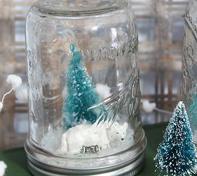 diy waterless snow globes, crafts, mason jars, seasonal holiday decor, Add in some mini animals for your snow globe scenes
