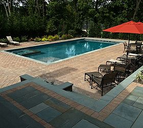 spill over spa built inside the pool provides perfect solution, outdoor living, pool designs, spas, Flexible Backyard Shade