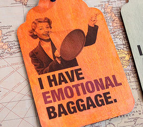 retro wood luggage tags, crafts, When you re done it looks like the design is printed on the wood
