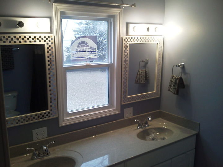 kitchen and bath remodels, bathroom ideas, home improvement, kitchen cabinets, kitchen design, small bathroom ideas, Now our Macksville Kansas homeowners don t have to share one sink and what a view