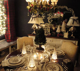 holiday dining room ralph lauren amp goodwill, christmas decorations, seasonal holiday decor, Silver and white and tartan creates a traditional table