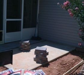 enlarging my patio, concrete masonry, diy, patio, Same process