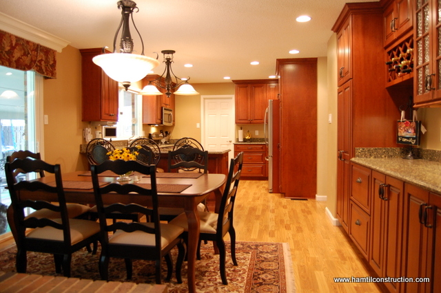 cherry cabinetry warm and beautiful, closet, kitchen cabinets, kitchen design, New view with wall and closets removed
