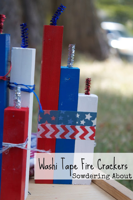 mini wooden fire crackers, crafts, patriotic decor ideas, seasonal holiday decor