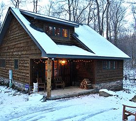 cozy cabin in the woods retreat and fallingwater, home decor, Check out the exterior of this adorable cabin