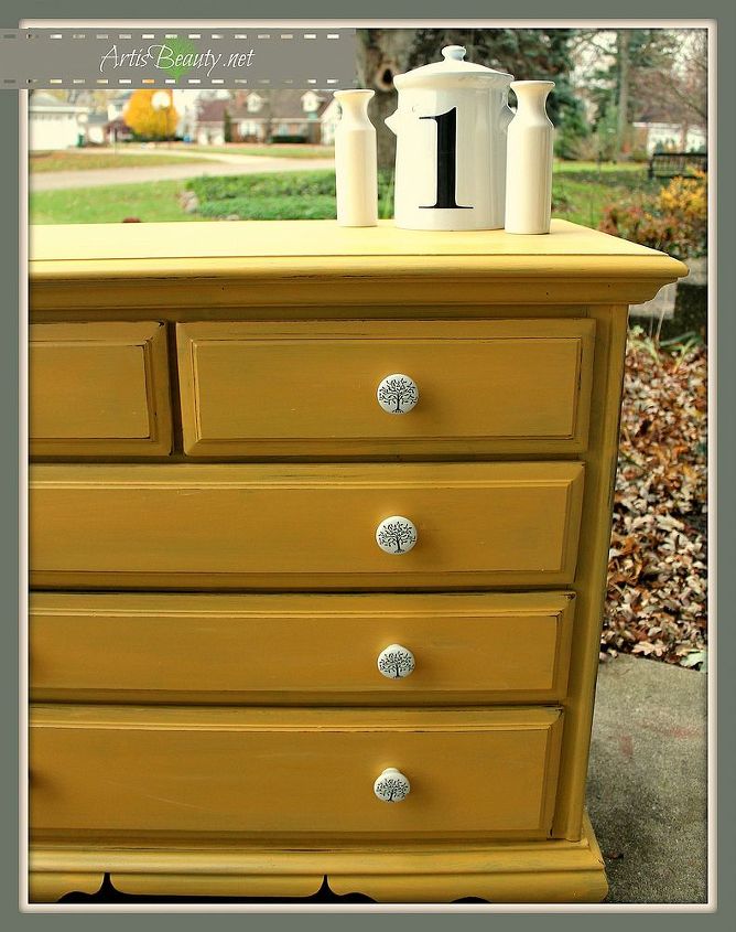 simple and elegant yellow dresser makeover paintedfurniture, painted furniture, ready for her closeup