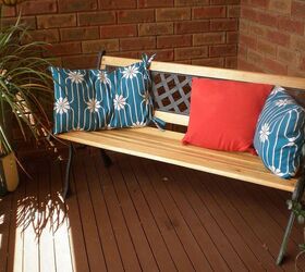 cushion covers for my indoor and outdoor furniture, home decor, front deck bench and new cushions
